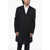 CORNELIANI Solid Color Cashmere Coat With Flap Pockets Midnight Blue