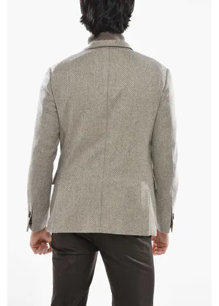 Sacouri CORNELIANI Virgin Wool Blazer With Flap Pockets Beige Barbati (BM 19680914) 2