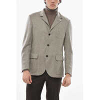 Sacouri Virgin Wool Blazer With Flap Pockets Barbati