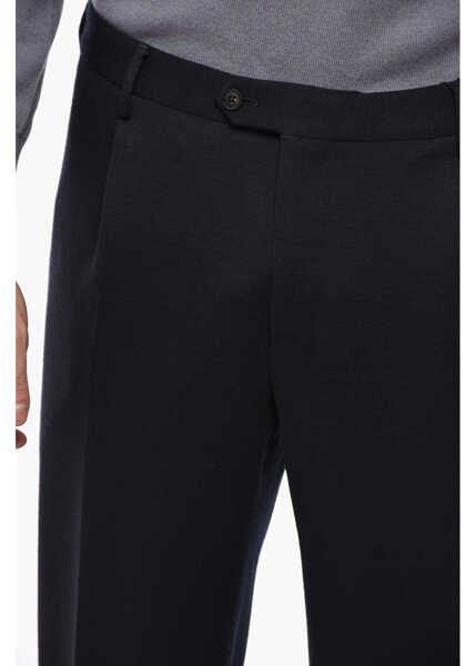 Pantaloni eleganti CORNELIANI Virgin Wool Sportswear Pants With Belt Loops Blue Barbati (BM 19680920) 2