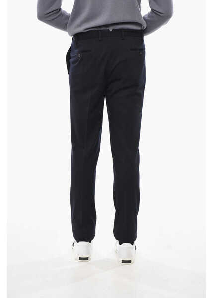 Pantaloni eleganti CORNELIANI Virgin Wool Sportswear Pants With Belt Loops Blue Barbati (BM 19680920) 4