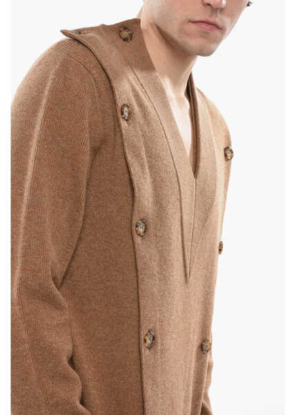 Pulovere Burberry Wool Blend V-Neck Sweater Brown Barbati (BM 19680923) 3
