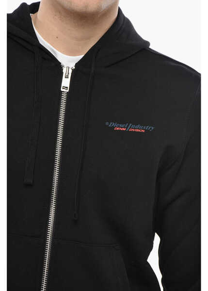 Bluze de trening Diesel Brushed Cotton Full Zip Hoodie Black Barbati (BM 19680929) 3