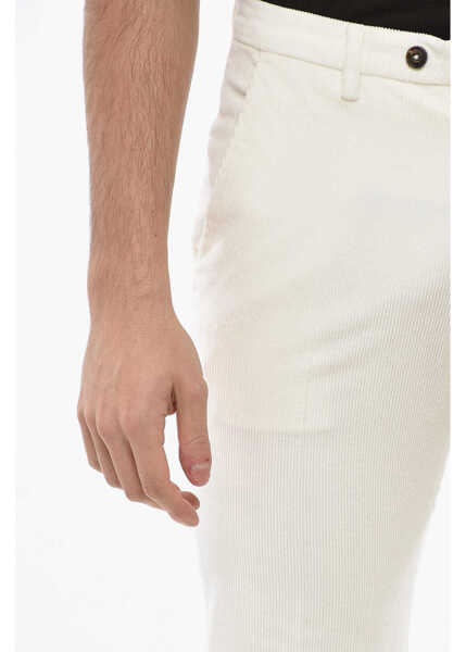 Pantaloni casual CORNELIANI Corduroy Chinos Pants With Belt Loops White Barbati (BM 19680938) 3