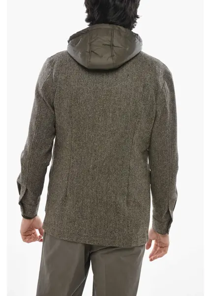 Jachete CORNELIANI Cc Collection Wool Utility Overshirt With Removable Lining Brown Barbati (BM 19680941) 2