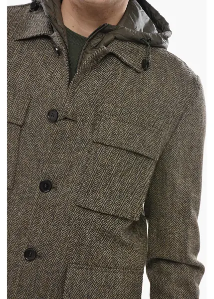 Jachete CORNELIANI Cc Collection Wool Utility Overshirt With Removable Lining Brown Barbati (BM 19680941) 3
