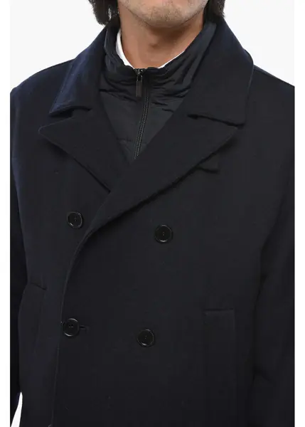 Paltoane CORNELIANI Cc Collection Double-Breasted Short Coat With Removable Ches Blue Barbati (BM 19680947) 3