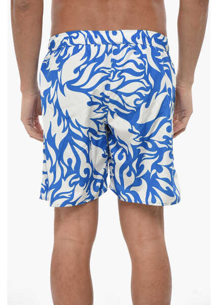 Bermude YES I AM Abstract-Patterned Swimshorts Light Blue Barbati (BM 19680956) 2