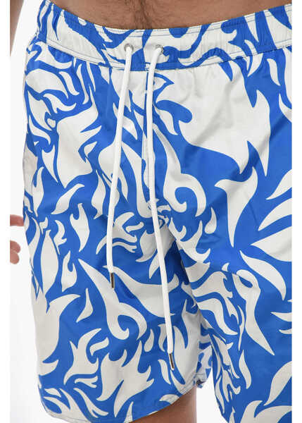 Bermude YES I AM Abstract-Patterned Swimshorts Light Blue Barbati (BM 19680956) 3