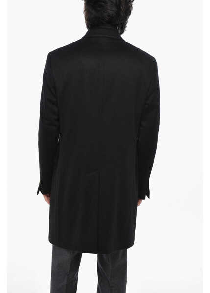 Paltoane CORNELIANI Solid Color Cashmere Coat With Removable Chest-Piece Black Barbati (BM 19680962) 2