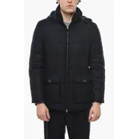 Geci de iarna Solid Color Cashmere Down Jacket With Removable Hood Barbati