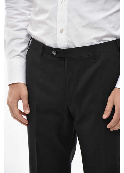 Pantaloni eleganti CORNELIANI 4-Pocketed Virgin Wool Pants With Belt Loops Black Barbati (BM 19680977) 3