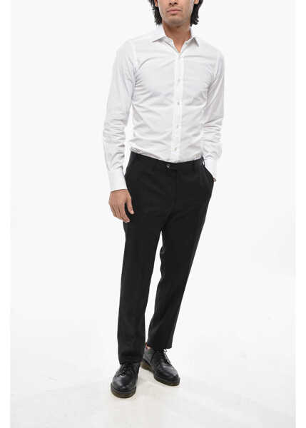 Pantaloni eleganti CORNELIANI 4-Pocketed Virgin Wool Pants With Belt Loops Black Barbati (BM 19680977) 4