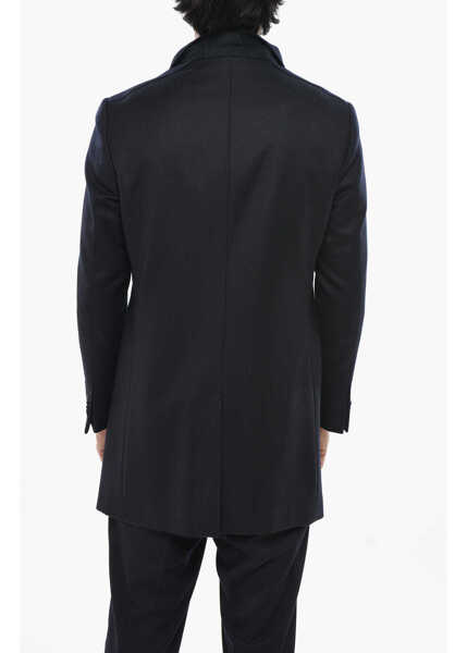 Paltoane CORNELIANI Cc Collection Virgin Wool Coat With Removable Chest-Piece Blue Barbati (BM 19680986) 2