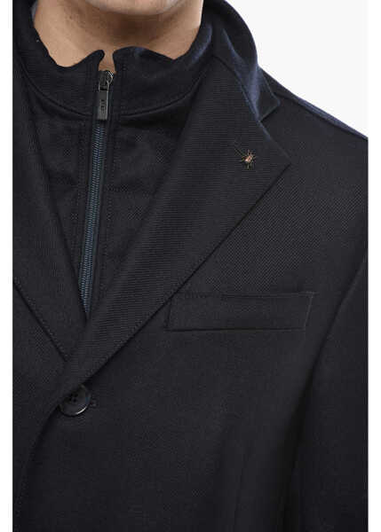 Paltoane CORNELIANI Cc Collection Virgin Wool Coat With Removable Chest-Piece Blue Barbati (BM 19680986) 3