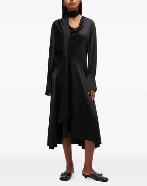 Esarfe Ganni Midi Dress With Scarf BLACK Femei (BM 19681124) 2