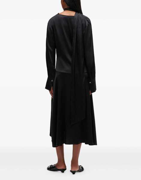 Esarfe Ganni Midi Dress With Scarf BLACK Femei (BM 19681124) 3