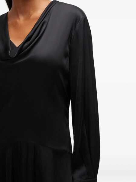 Esarfe Ganni Midi Dress With Scarf BLACK Femei (BM 19681124) 4