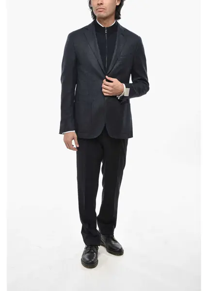 Sacouri CORNELIANI Virgin Wool Sportswear Blazer With Removable Knitted Chest P Blue Barbati (BM 19681271) 4