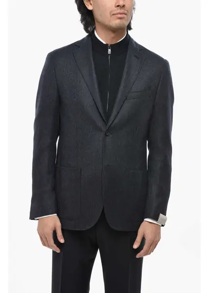 Sacouri CORNELIANI Virgin Wool Sportswear Blazer With Removable Knitted Chest P Blue Barbati (BM 19681271) 1