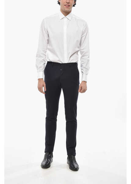 Pantaloni eleganti CORNELIANI Cc Collection Stretch Fabric 4-Pocketed Pants Blue Barbati (BM 19681274) 4