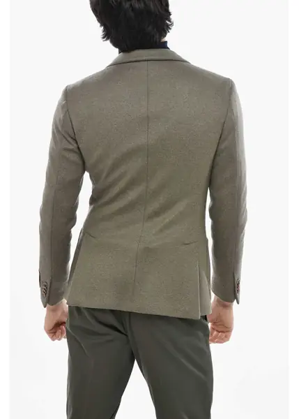 Sacouri CORNELIANI Cc Collection Side Vents Notch Lapel Reset 2-Button Blazer Green Barbati (BM 19681277) 2