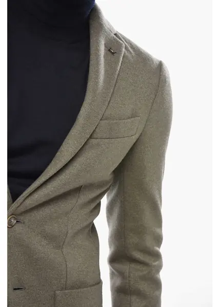 Sacouri CORNELIANI Cc Collection Side Vents Notch Lapel Reset 2-Button Blazer Green Barbati (BM 19681277) 3