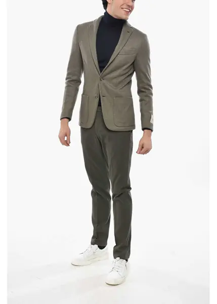 Sacouri CORNELIANI Cc Collection Side Vents Notch Lapel Reset 2-Button Blazer Green Barbati (BM 19681277) 4