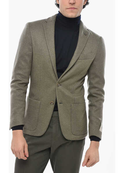 Sacouri CORNELIANI Cc Collection Side Vents Notch Lapel Reset 2-Button Blazer Green Barbati (BM 19681277) 1