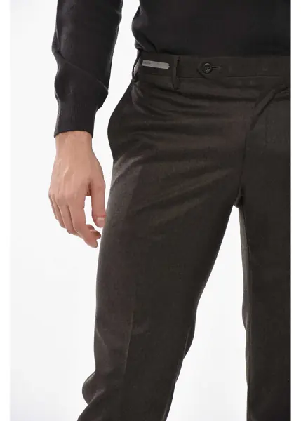 Pantaloni eleganti CORNELIANI 4-Pocketed Virgin Wool Pants With Belt Loops Brown Barbati (BM 19681283) 3