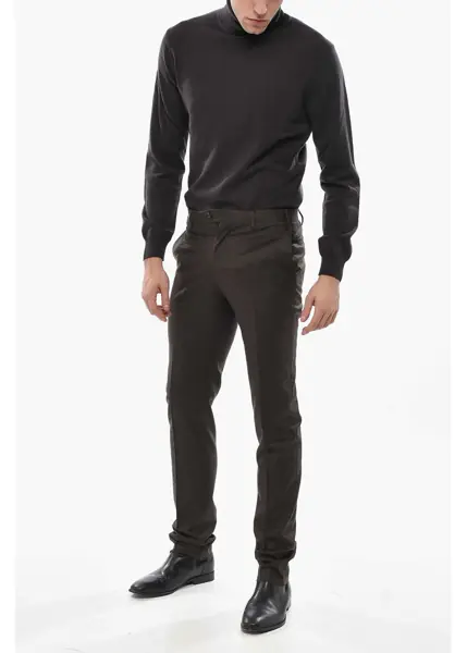 Pantaloni eleganti CORNELIANI 4-Pocketed Virgin Wool Pants With Belt Loops Brown Barbati (BM 19681283) 4