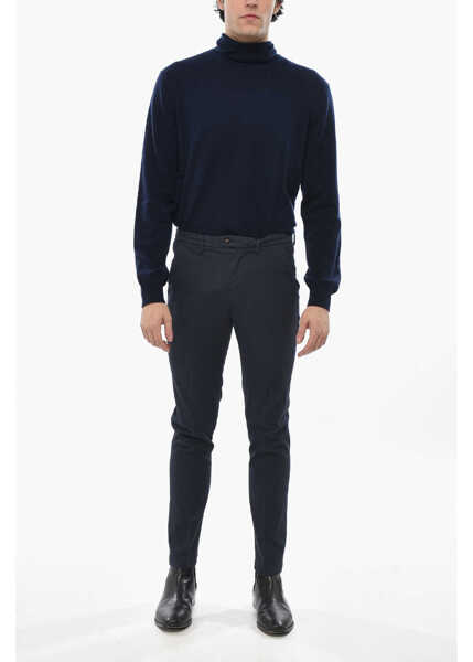 Pantaloni casual CORNELIANI Twill Cotton Chinos Pants With Belt Loops Blue Barbati (BM 19681286) 4