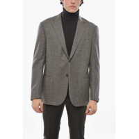Sacouri Houndstooth Motif Virgin Wool And Cashmere 2 Buttons Blazer Barbati