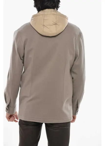 Jachete CORNELIANI Cc Collection Wool Utility Overshirt With Removable Lining Beige Barbati (BM 19681295) 2