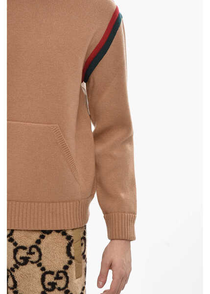 Pulovere Gucci Hooded Wool Sweater Brown Barbati (BM 19681301) 3