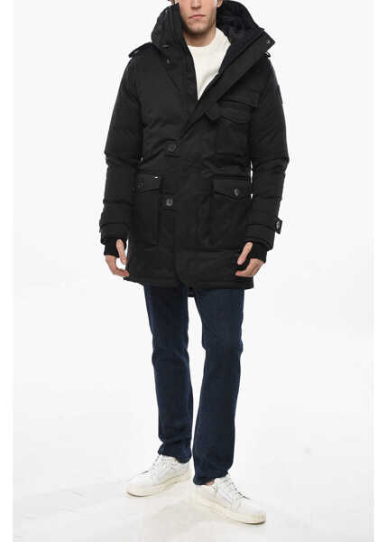 Geci de iarna NOBIS Solid Color Shelby Down Jacket With Front Buttoning Black Barbati (BM 19681304) 4