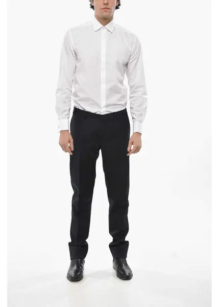 Pantaloni eleganti CORNELIANI Cc Collection Wool Blend Reset Pants With Belt Loops Blue Barbati (BM 19681316) 4