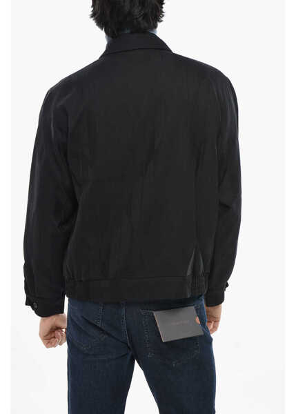 Jachete NEEDLES Wool Overshirt Jacket With Double Breast Pocket And Zip Clos Black Barbati (BM 19681319) 2