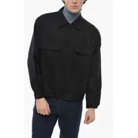 Jachete Wool Overshirt Jacket With Double Breast Pocket And Zip Clos Barbati