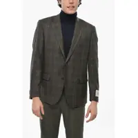 Sacouri Cc Collection District Check Right Virgin Wool Blazer Barbati