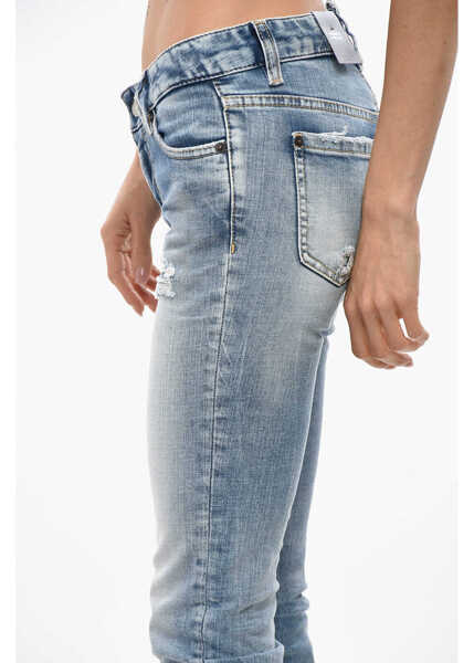 Blugi skinny DSQUARED2 Vintage Effect Skinny Fit Jeans 13Cm Blue Femei (BM 19681331) 2