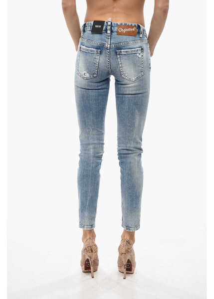 Blugi skinny DSQUARED2 Vintage Effect Skinny Fit Jeans 13Cm Blue Femei (BM 19681331) 3
