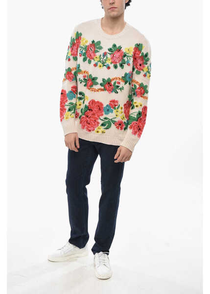 Pulovere Gucci Crew-Neck Euridice Sweater With Floral Embroideries Embellis Multicolor Barbati (BM 19681337) 4