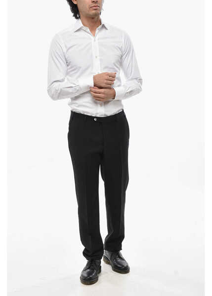 Pantaloni eleganti CORNELIANI Code 4-Pocketed Virgin Wool Pants With Belt Loops Black Barbati (BM 19681343) 4