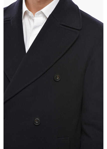 Paltoane CORNELIANI Virgin Wool Sportswear Double-Breasted Coat Midnight Blue Barbati (BM 19681358) 3
