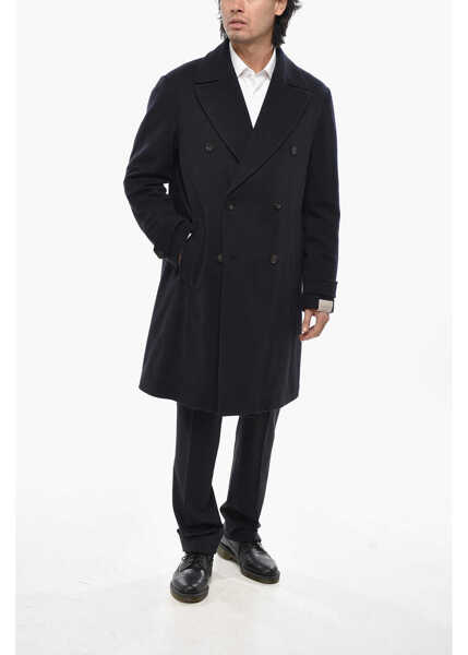 Paltoane CORNELIANI Virgin Wool Sportswear Double-Breasted Coat Midnight Blue Barbati (BM 19681358) 4