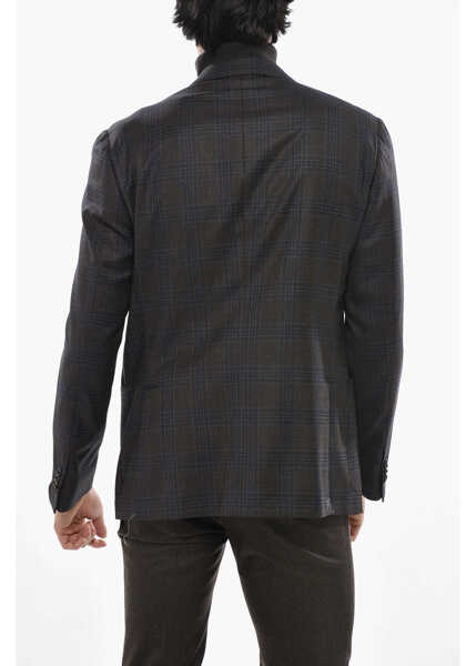 Sacouri CORNELIANI Tartan Patterned Academy Light Half-Lined Blazer Brown Barbati (BM 19681364) 2