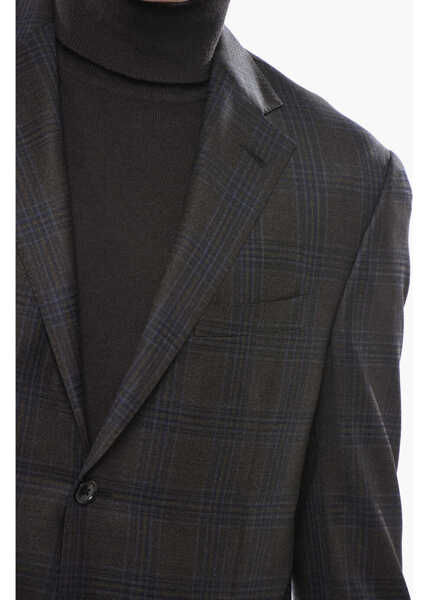 Sacouri CORNELIANI Tartan Patterned Academy Light Half-Lined Blazer Brown Barbati (BM 19681364) 3