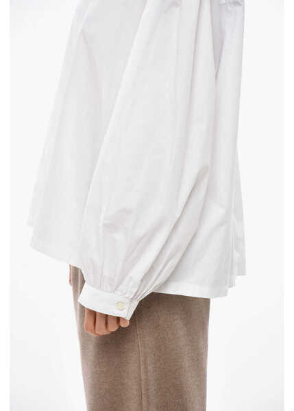 Camasi elegante Department Five Solid Color Cotton Poplin Ramita Shirt White Femei (BM 19681367) 2