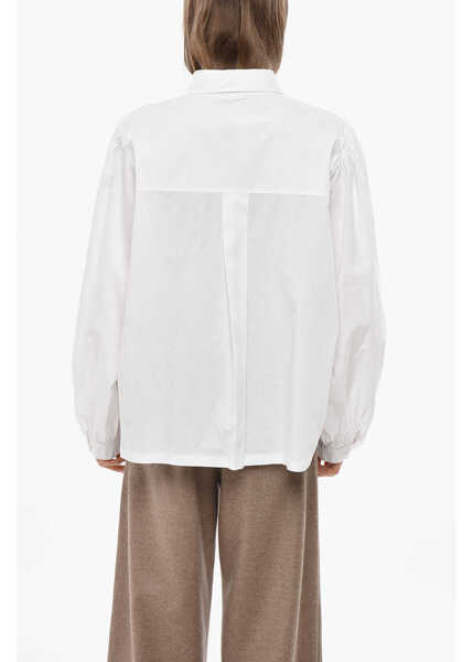 Camasi elegante Department Five Solid Color Cotton Poplin Ramita Shirt White Femei (BM 19681367) 3